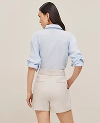 Ann Taylor The Belted Short in Linen Blend Size 12 Natural Flax Women's