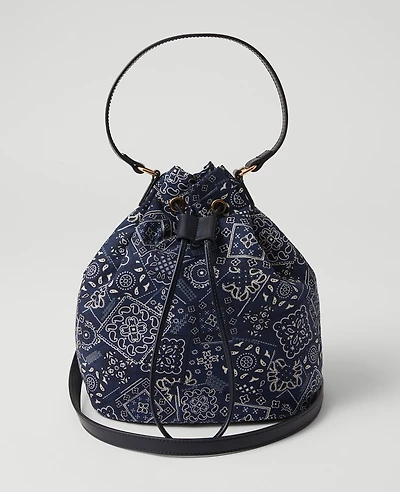 Ann Taylor Weekend Collection Bandana Bucket Bag Night Sky Women's
