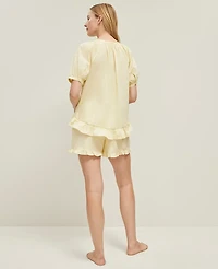 Ann Taylor Ruffled Pajama Set Size Small Yellow Buttercream Women's