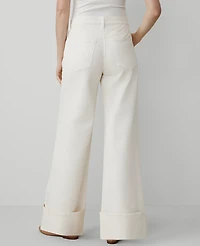 Ann Taylor The Petite Cuffed Palazzo Jean Ivory Women's
