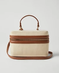 Ann Taylor Weekend Collection Canvas Jewelry Bag Natural Women's