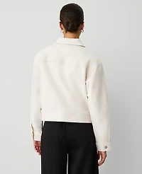 Ann Taylor Petite Weekend Collection Denim Jacket Ivory Women's