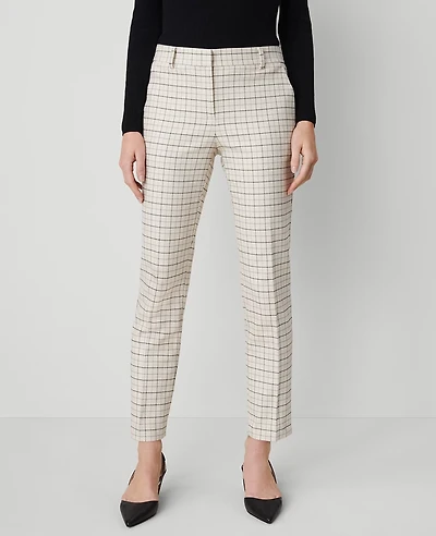 Ann Taylor The Eva Ankle Pant in Stretch Cotton — Curvy Fit Size 6 Ivory Combo Women's
