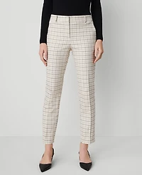 Ann Taylor The Eva Ankle Pant in Stretch Cotton — Curvy Fit Size 6 Ivory Combo Women's