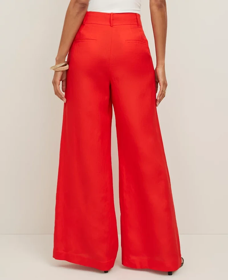 Ann Taylor The Statement Palazzo Pant Linen Blend Women's