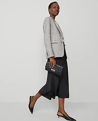 Ann Taylor The Petite Greenwich Blazer in Plaid Tweed Size 6 Black/White Multi Women's