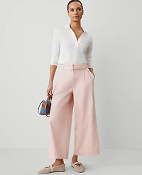 Ann Taylor Petite Weekend Collection Belted Wide-Leg Ankle Pant Women's