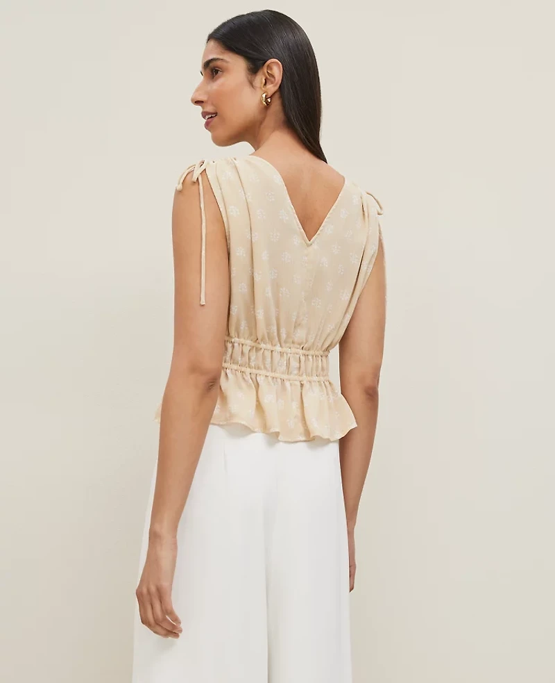 Ann Taylor Petaled Gathered Tie Top Sands Edge Women's