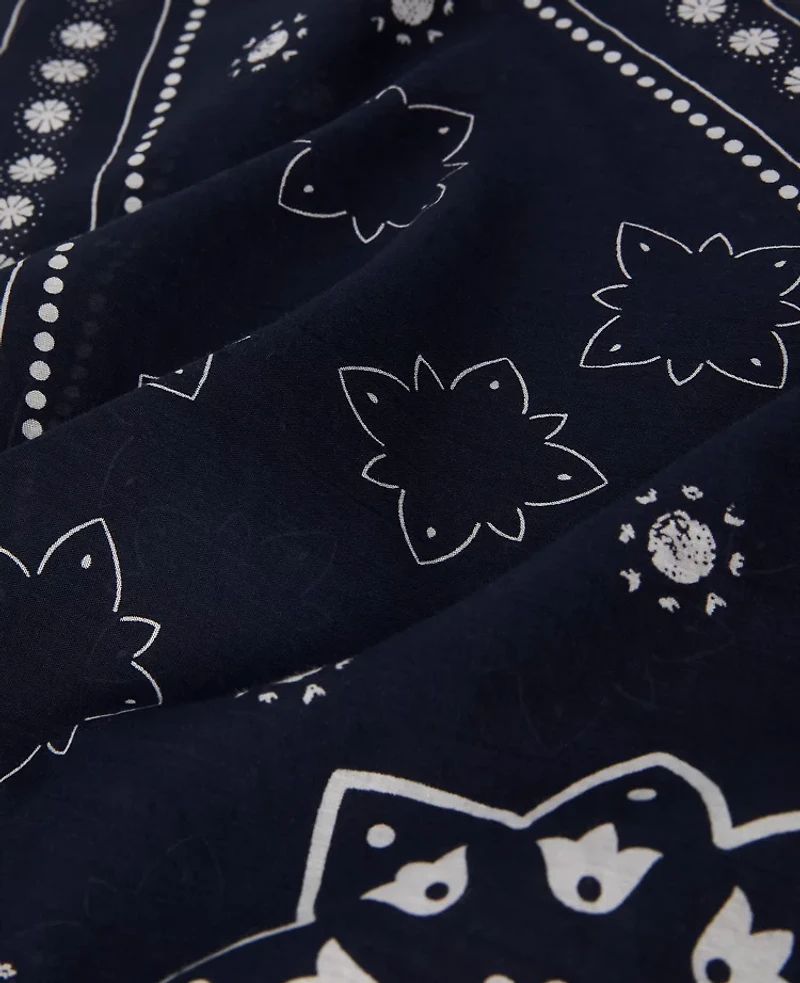 Ann Taylor Weekend Collection Floral Triangle Scarf Night Sky Women's