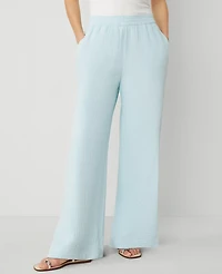 Ann Taylor The Pull-On Wide Leg Pant Triple Cloth Women's