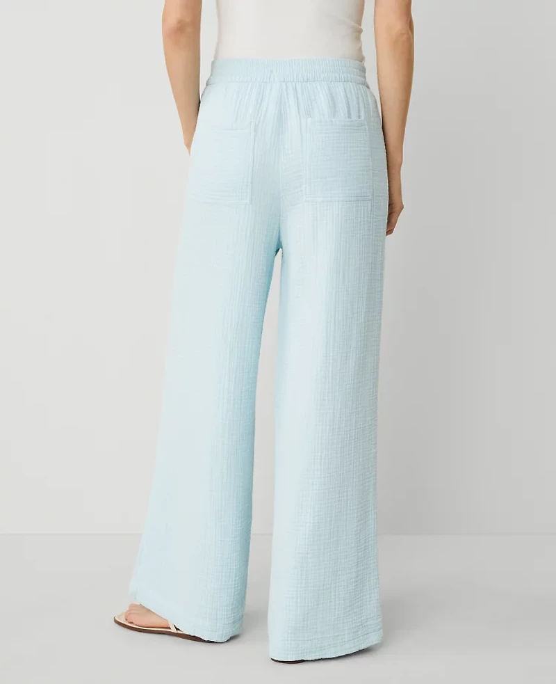 Ann Taylor The Pull-On Wide Leg Pant Triple Cloth Women's