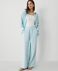 Ann Taylor The Pull-On Wide Leg Pant Triple Cloth Women's