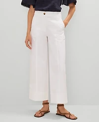 Ann Taylor Weekend Collection Wide-Leg Ankle Pant Size 12 White Women's