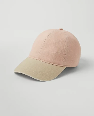 Ann Taylor Weekend Collection Colorblock Baseball Cap Berry Mousse Women's