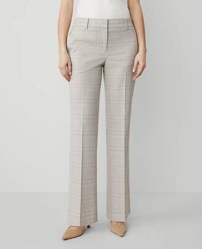 Ann Taylor The Jayne Trouser Plaid - Curvy Fit Cashew Beige Women's