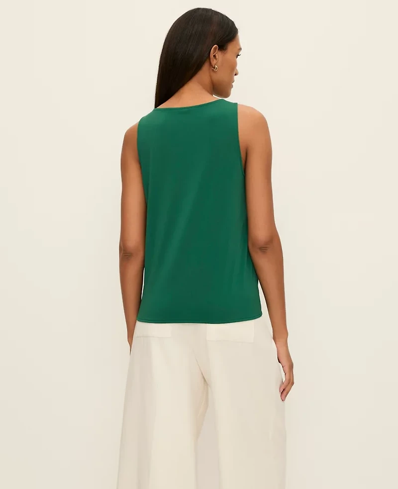 Ann Taylor Petite Mixed Media V-Neck Shell Top Women's