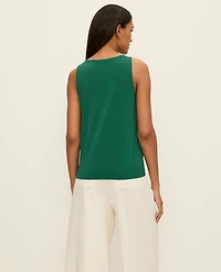 Ann Taylor Petite Mixed Media V-Neck Shell Top Women's