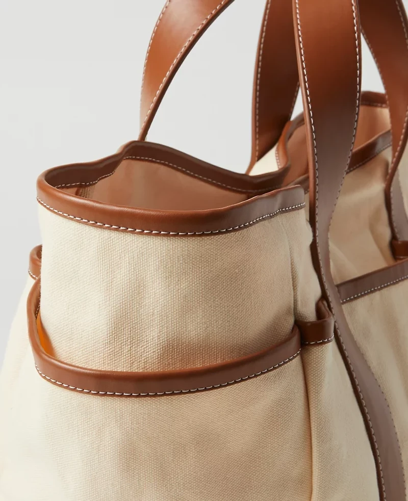 Ann Taylor Weekend Collection Garden Tote Bag Natural Women's