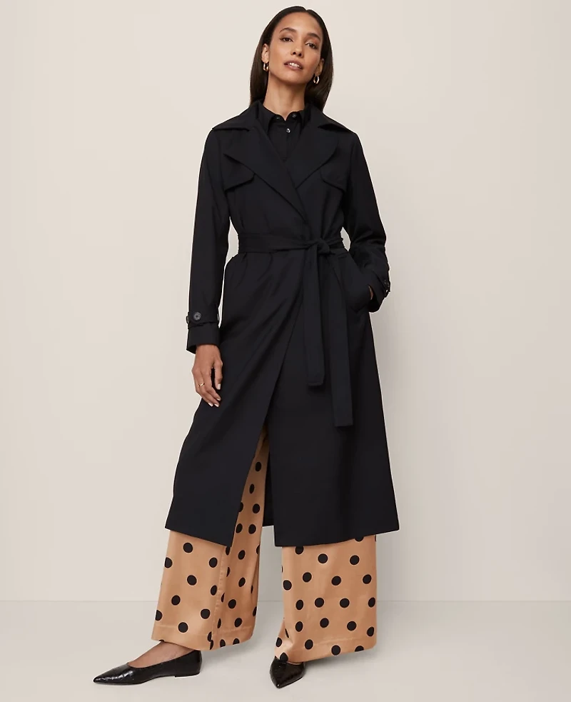 Ann Taylor Petite Modern Trench Coat Black Women's