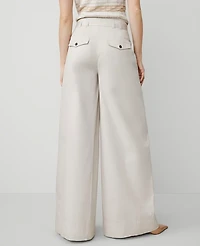 Ann Taylor The Petite Statement Wide-Leg Pant Tahini Women's