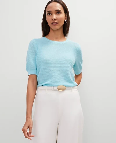Ann Taylor Linen Blend Crew Neck Sweater Women's