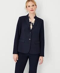Ann Taylor The Notched Two Button Blazer Seasonless Stretch - Curvy Fit Women's