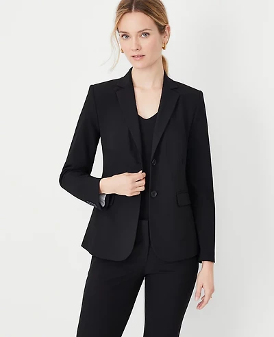 Ann Taylor The Notched Two Button Blazer Seasonless Stretch - Curvy Fit Women's