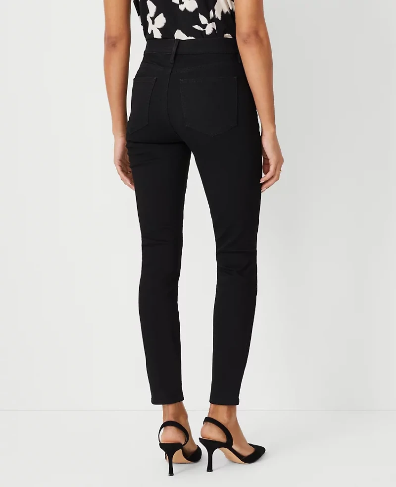 Ann Taylor Mid Rise Skinny Jeans in Classic Black Wash Size 14 Women's