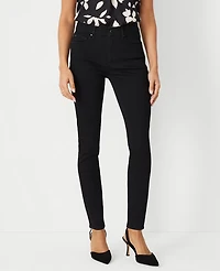 Ann Taylor Mid Rise Skinny Jeans in Classic Black Wash Size 14 Women's