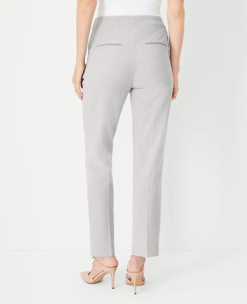 Ann Taylor The High Rise Side Zip Ankle Pant in Bi-Stretch Size 12 Pebble Grey Melange Women's