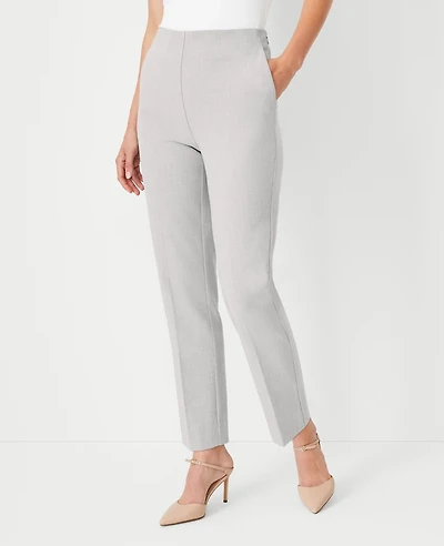 Ann Taylor The High Rise Side Zip Ankle Pant in Bi-Stretch Size 16 Pebble Grey Melange Women's