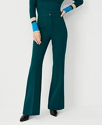 Ann Taylor The Flare Trouser Pant in Double Crepe Size 8 Precious Emerald Women's