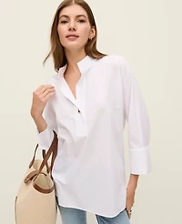Ann Taylor Weekend Tunic Shirt White Women's
