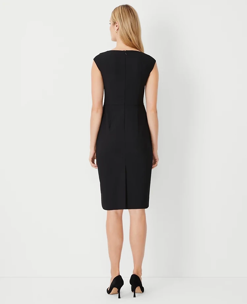 Ann Taylor The Scoop Neck Sheath Dress Bi-Stretch - Curvy Fit Black Women's