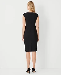 Ann Taylor The Scoop Neck Sheath Dress Bi-Stretch - Curvy Fit Black Women's