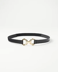 Ann Taylor Circle Clip Stretch Belt Size S/M Black Women's