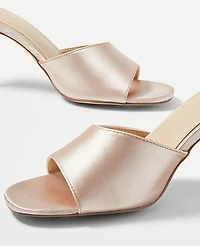 Ann Taylor Studio Collection Satin High Heel Sandals 9 Natural Women's