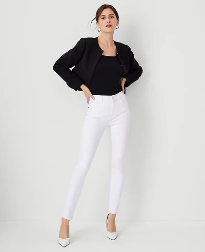 Ann Taylor Petite Mid Rise Skinny Jeans in White Size 16 Women's