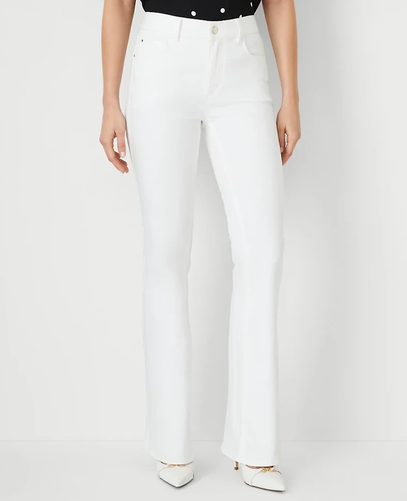 Ann Taylor Mid Rise Boot Jeans White - Curvy Fit Women's