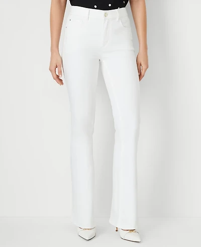Ann Taylor Mid Rise Boot Jeans White - Curvy Fit Women's