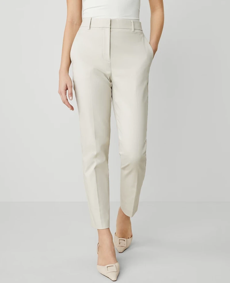Ann Taylor The Petite High Rise Everyday Ankle Pant in Stretch Cotton Size 6 Tahini Women's