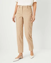 Ann Taylor The Relaxed Cotton Ankle Pant in Check Size 2 Baguette Women's