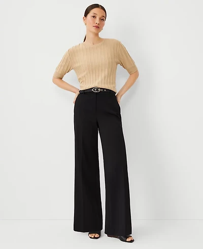 Ann Taylor The Wide-Leg Pant Black Women's