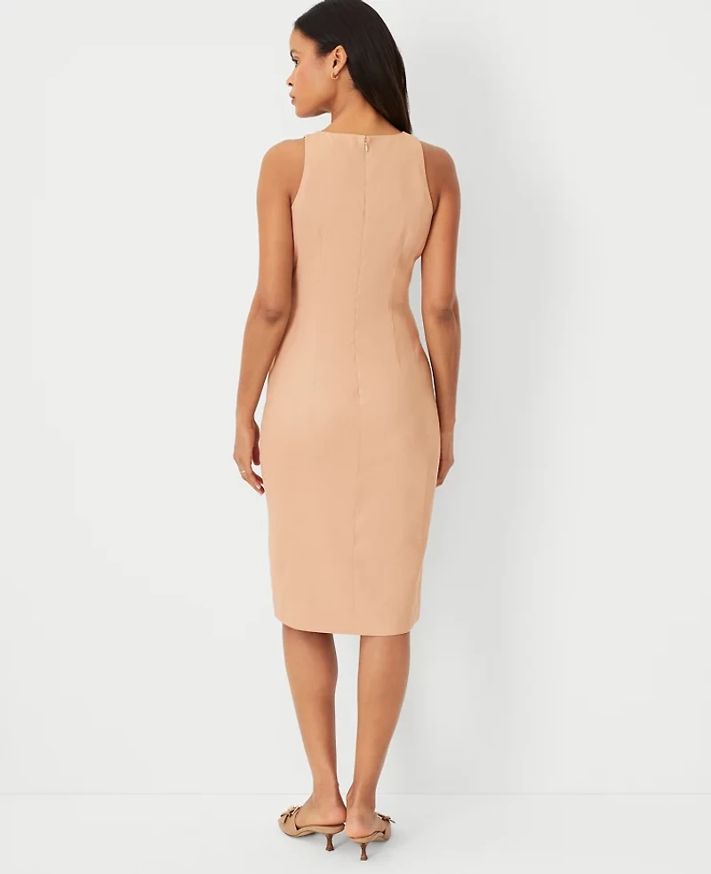 Ann Taylor The Petite Cutaway Sheath Dress Linen Blend