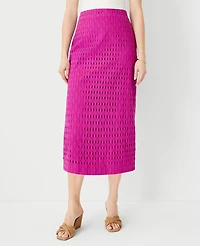 Ann Taylor Petite Eyelet A-Line Skirt Magenta Shadow Women's