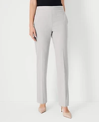 Ann Taylor The Petite High Rise Side Zip Straight Pant in Bi-Stretch - Curvy Fit Size 2 Pebble Grey Melange Women's