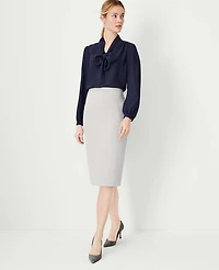 Ann Taylor The Petite High Waist Seamed Pencil Skirt in Bi-Stretch
