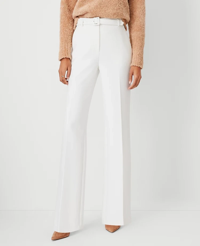 Ann Taylor The Belted Boot Pant Size 12 Winter White Women's