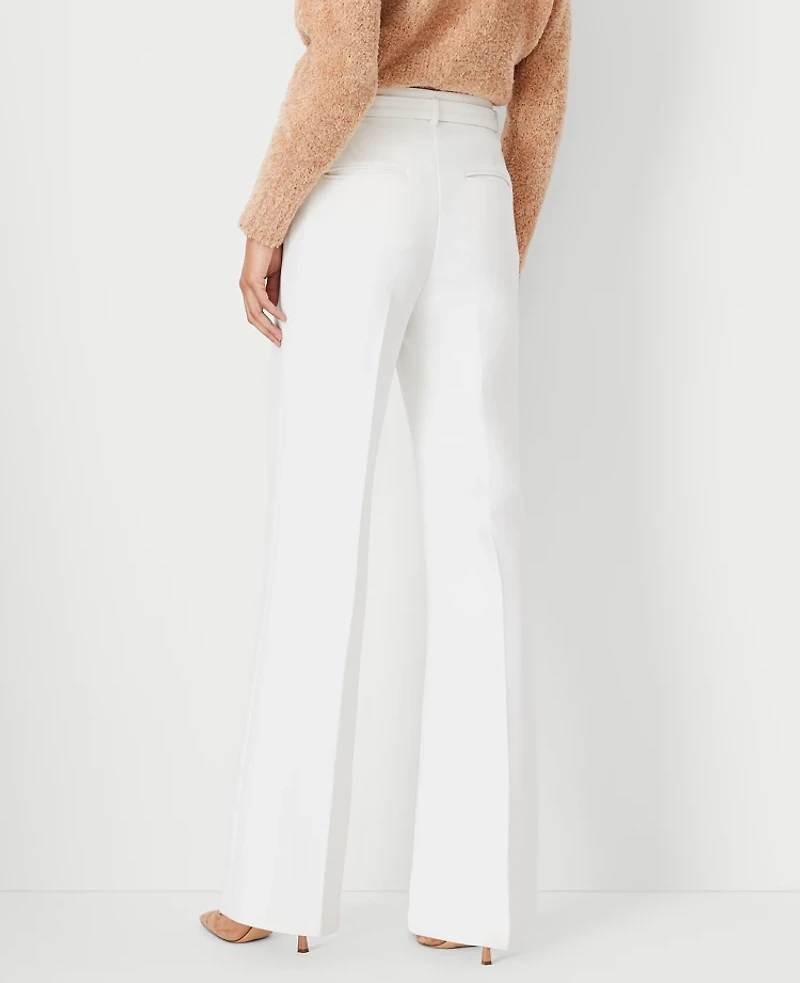 Ann Taylor The Belted Boot Pant Size 12 Winter White Women's