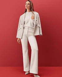 Ann Taylor The Belted Boot Pant Size 12 Winter White Women's